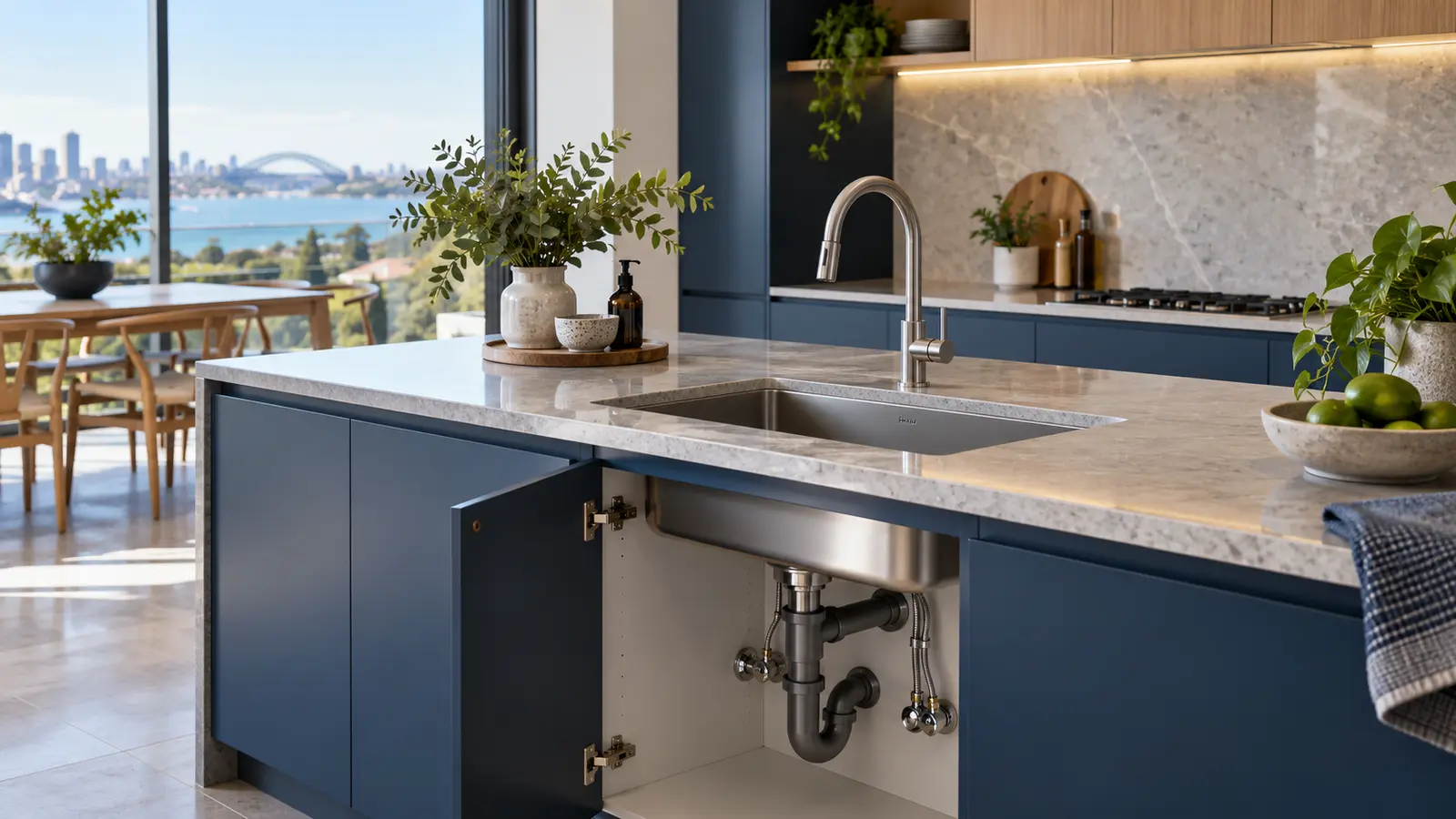 Modern Sydney kitchen with sink and tap